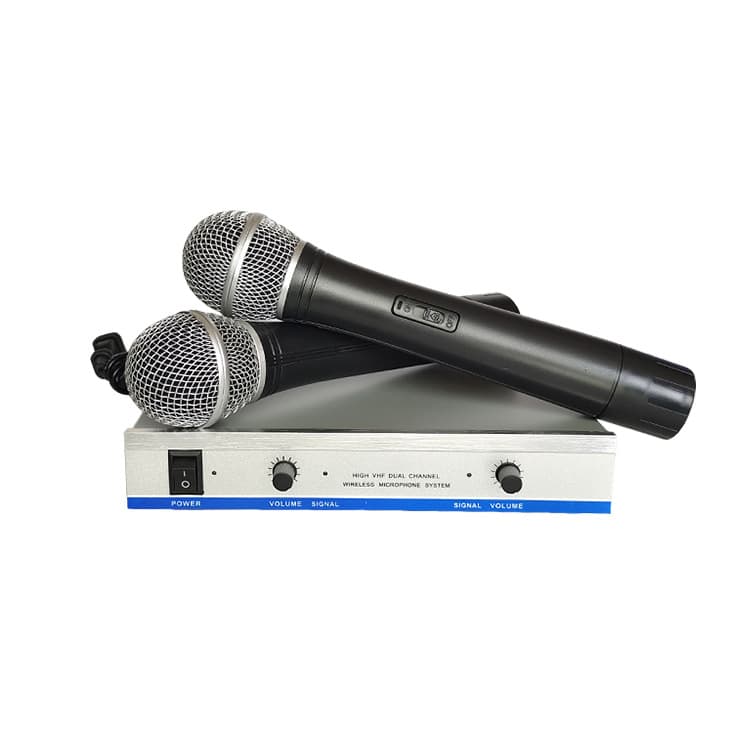 Hot Selling Cross-Border E-commerce Wireless Microphone KTV Dual-Handheld 58 Mic Fixed Frequency VHF Wireless Singing Mic