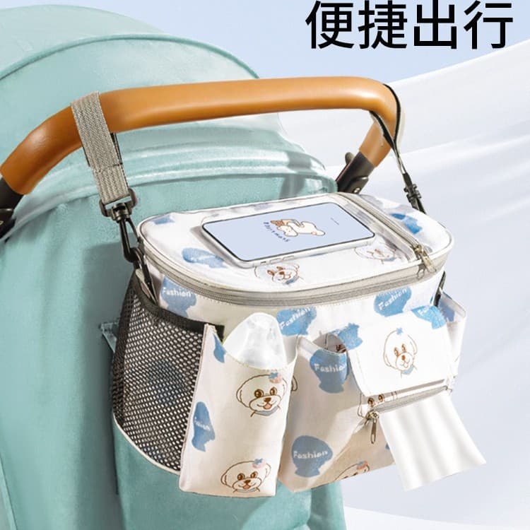Baby walking artifact storage bag, stroller hanging bag, outing mommy bag, insulated bottle bag, electric car hanging bag