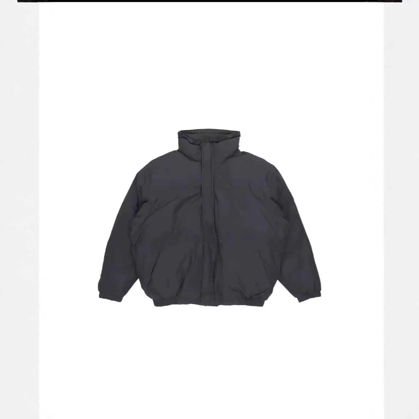 Cross-border American streetwear high-end zip-up FOG ICON thick solid-color cotton jacket casual puffer coat for men and women