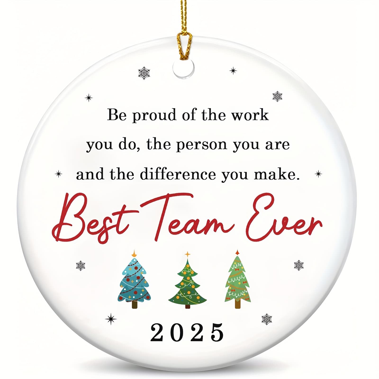 2025 Christmas Ornaments Best Team Gift, Workplace Souvenirs, Office Christmas Tree Decorations