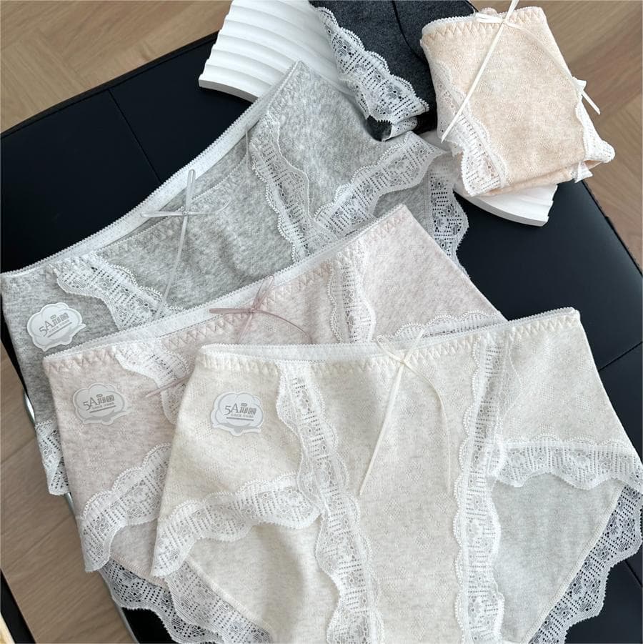 8379 Full Panty 5A Antibacterial Japanese Teen Sexy Lace High Slit A-Class Baby Cotton Mid-Rise Women's Underwear