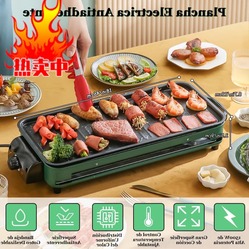 Factory AHILAX Electric Griddle with Non-Stick Plate and Rack