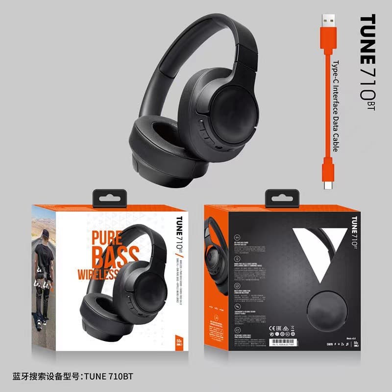 New Cross-Border TUNE710BT Over-Ear Bluetooth Headphones Stereo Music Sports Bluetooth Headset for Export