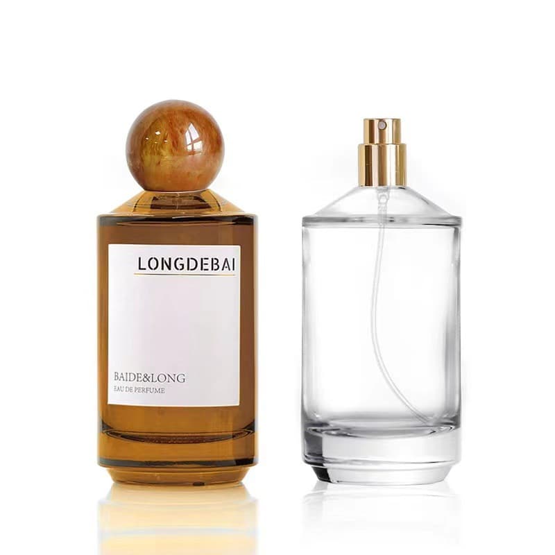Wholesale Glass Perfume Bottle Refillable 50ml Premium Spray Bottle Snap-on Light Luxury Cylindrical Cosmetic Empty Bottle