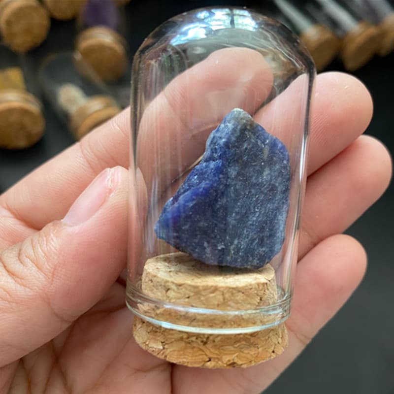 Natural Raw Crystal Mineral Glass Display Jar Specimen Collection Kids Educational Science Teaching Tool Gift Home Decor