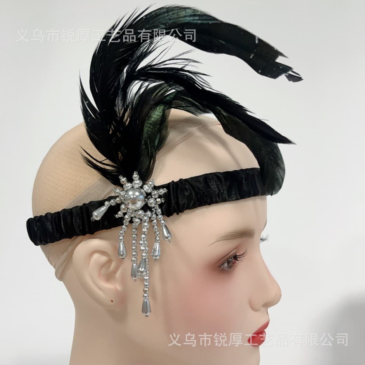 1920s Costume Party Gatsby Ball Retro Pearl Earrings Necklace Gemstone Tiara Gloves Cigarette Rod Single Product