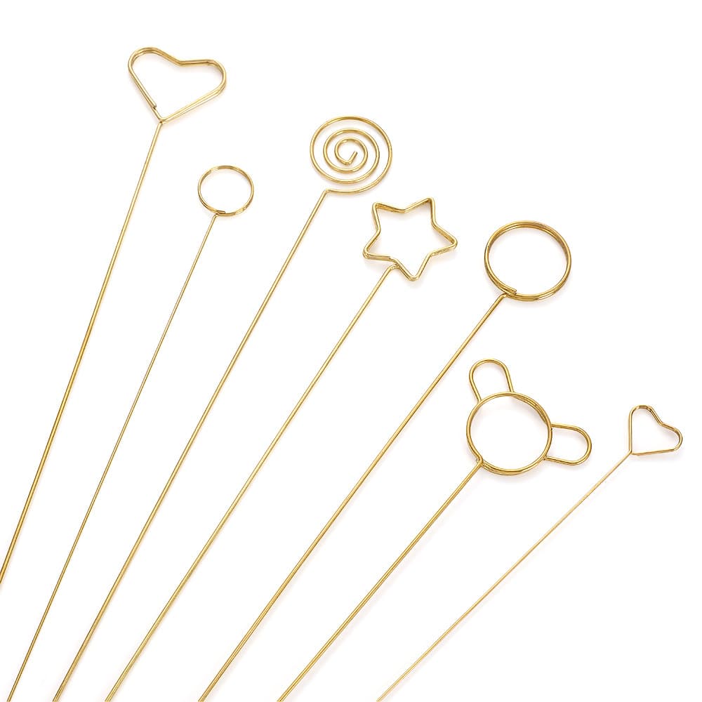 Korean metal creative heart-shaped card holder flower shop golden flower arrangement flower packaging flower arrangement card holder wholesale