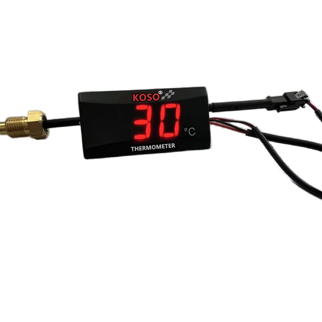 KOSO Water Temperature Gauge Motorcycle Universal Modification Accessory Digital LCD Display Thermometer Instrument Slim Dashboard