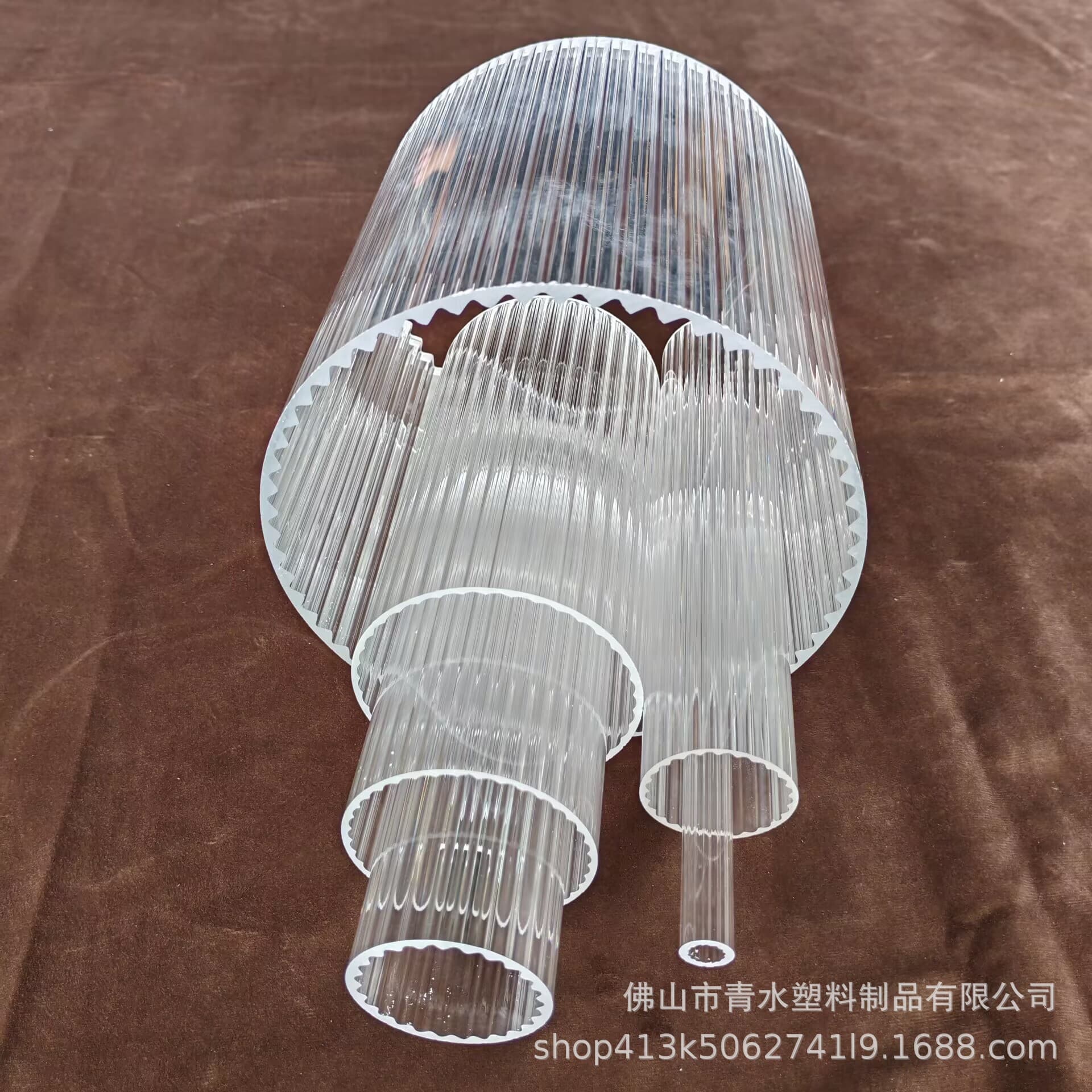 Source Factory Custom Transparent Rainbow Plexiglass Acrylic PMMA Hollow Internal and External Striped Tube, Vertical Striped Tube