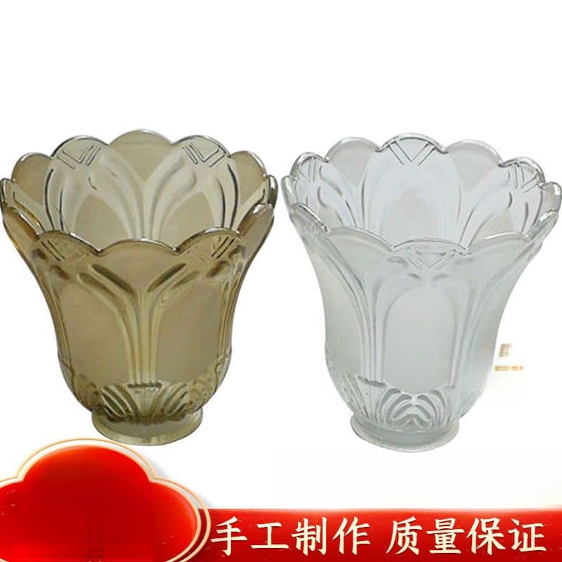 Fan lamp transparent glass lampshade chandelier crystal dining pendant Nordic American modern lighting accessories milk white