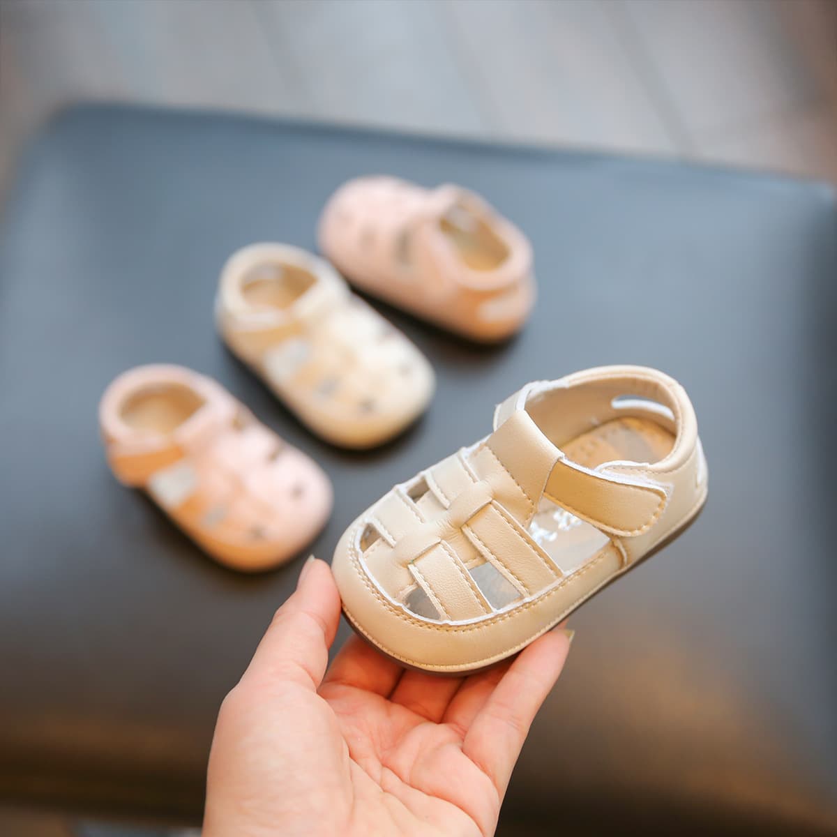 Baby Sandals for Girls, Closed Toe, Soft Sole, Walking Shoes, Summer Breathable, Toddler Shoes for Boys