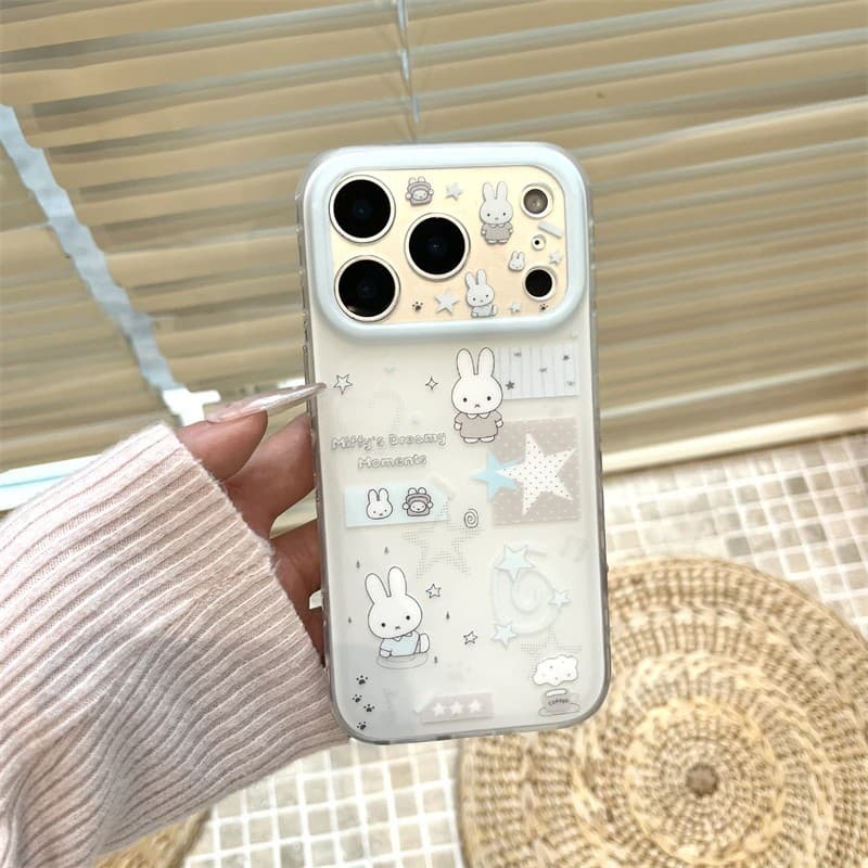 Star Rabbit Illustration Compatible with iPhone 16 Pro Max Case, iPhone 15 Plus Soft Case, iPhone 14, Fresh Style, iPhone 13