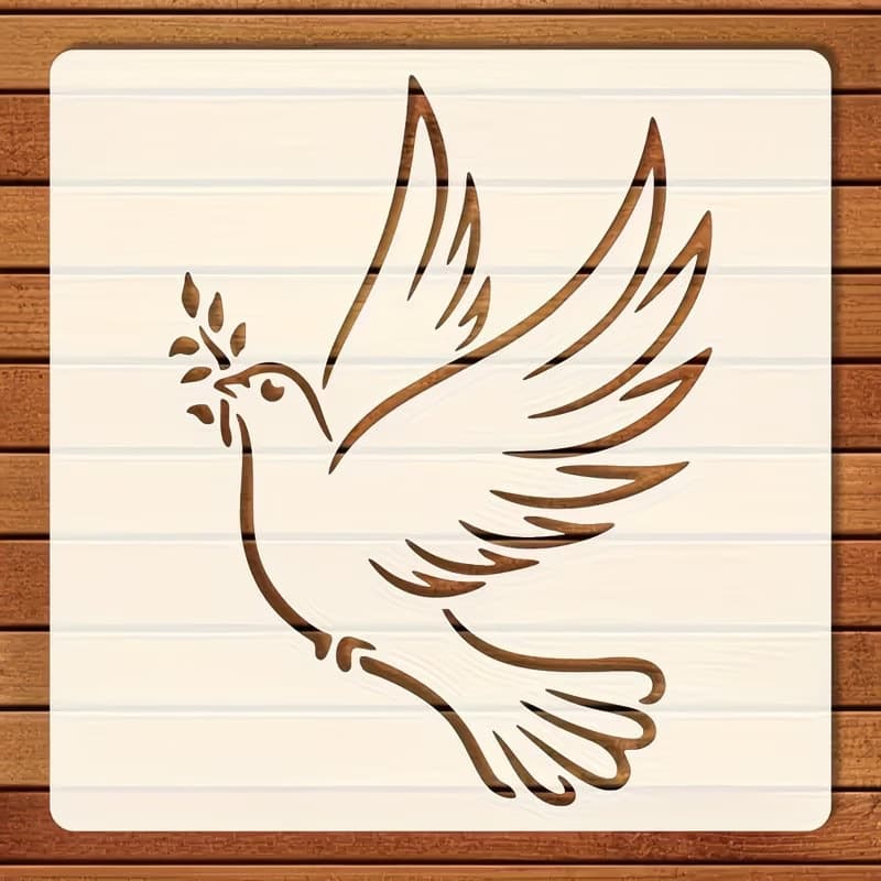 1pc Peace Dove Stencil Clear Plastic DIY Wall Art Canvas and Fabric Decoration World Peace