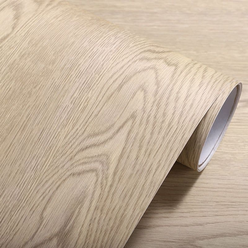Wood Grain Sticker Self-Adhesive Cabinet Beige Wood Panel Furniture Renovation Waterproof Wood-Look Sticker for Speakers and Shoe Cabinets