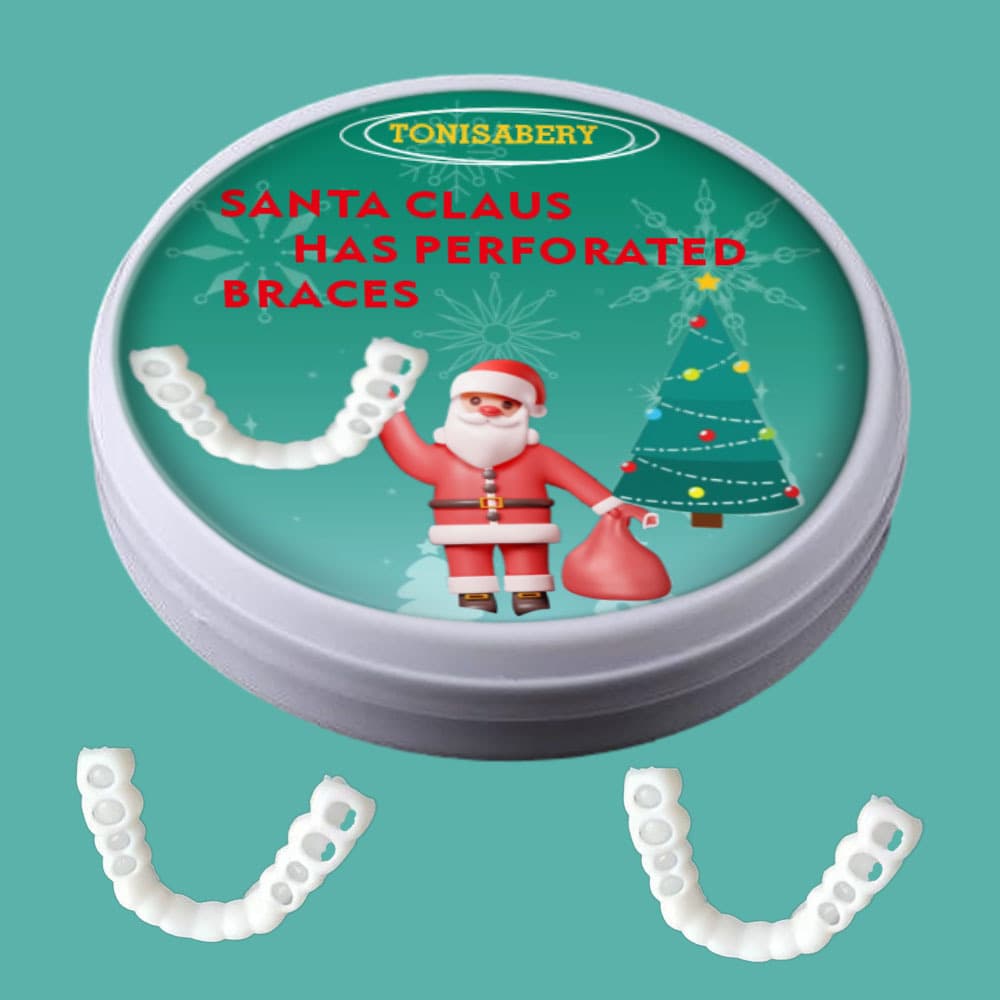 TEMU Simulation Braces for Upper Teeth and Lower Teeth Second Generation Simulation Braces Perforated Christmas Braces