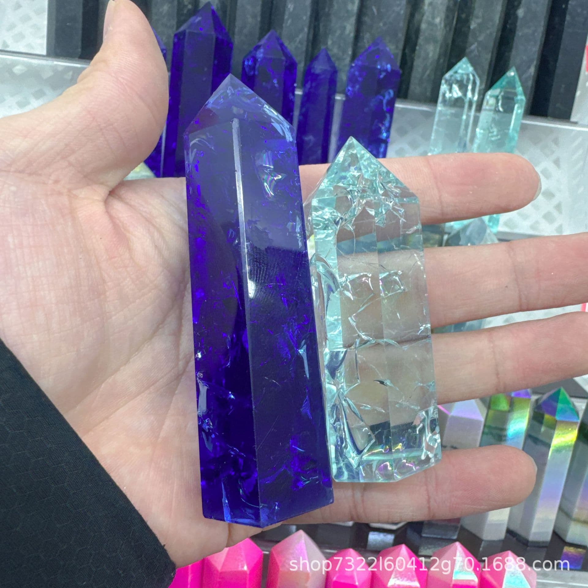 Natural Crystal Single Point Crystal Column Hexagonal Crystal Crafts Ornament Raw Stone Polished Cross-Border Hot Selling Wholesale
