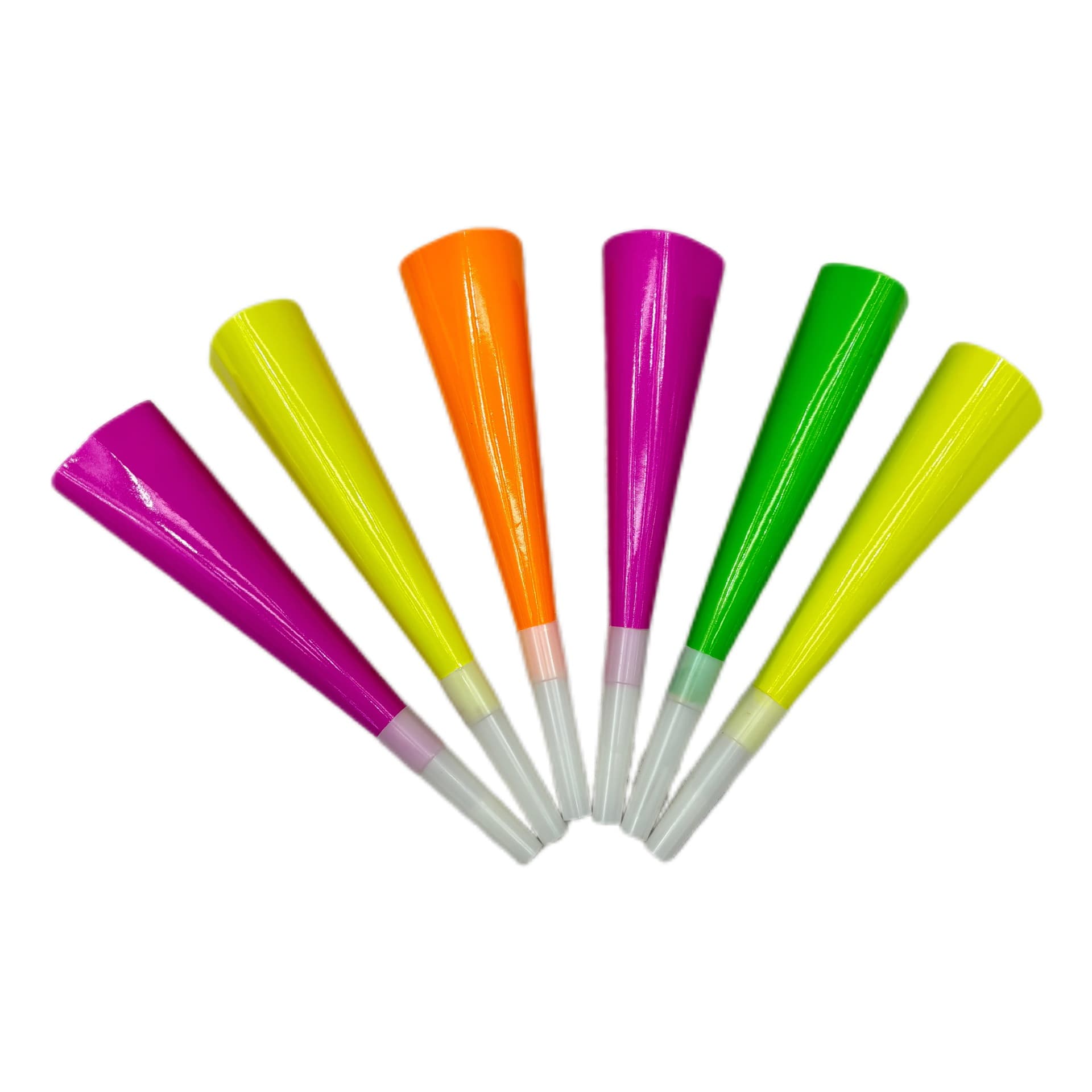 Fluorescent Color Party Horn Foreign Trade Export Laser Paper Festival Party Supplies Cheering Toy 20cm Activity Horn
