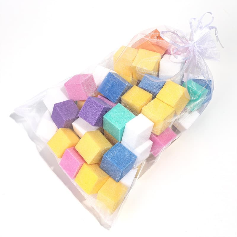 Factory Direct Mini Nail File Small Tofu Block Three-Side Black Sand Polishing Colorful Square Nail Sponge File