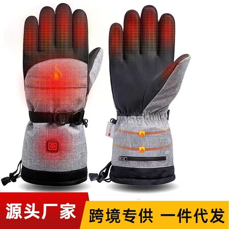Smart Electric Heating Gloves Winter Ski Outdoor Sports Riding Warm Gloves Cross-Border Electric Waterproof Gloves