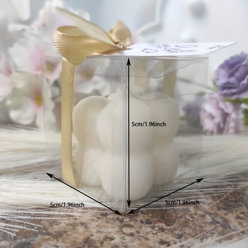 50pcs 5cm Clear PVC Gift Boxes for Candle Packaging, Party Supplies, Gift Wrapping Boxes, One Pack