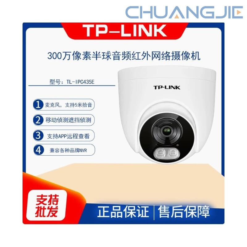 TP-LINK TL-IPC435E 3MP PoE Dome Audio Infrared Network Camera IPC435EP