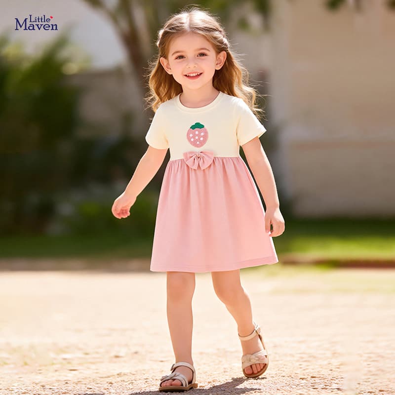 Little Maven Cross-Border Trade Children's Dress, Cute Summer Girl Dress, European and American Sweet Children's Skirt