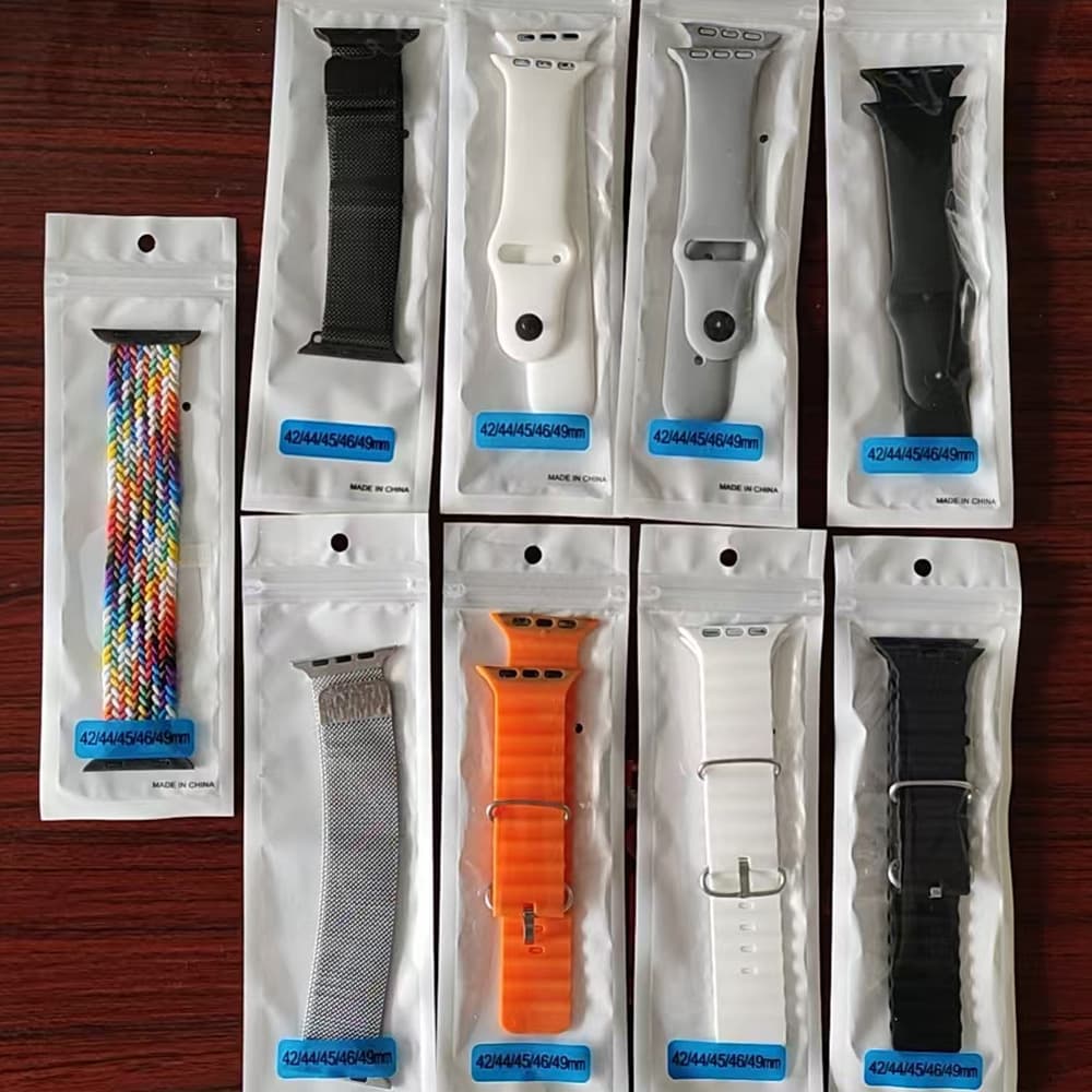 Compatible with Apple Watch Silicone Milanese Steel Band 45-49mm Chain