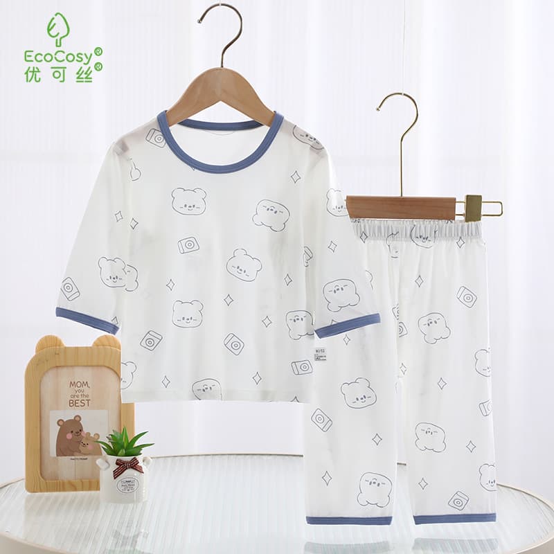 Children's Summer Pajamas Class A 50s Yocos Ice Dora Tencel Air Conditioner Suit Homewear Underwear Set