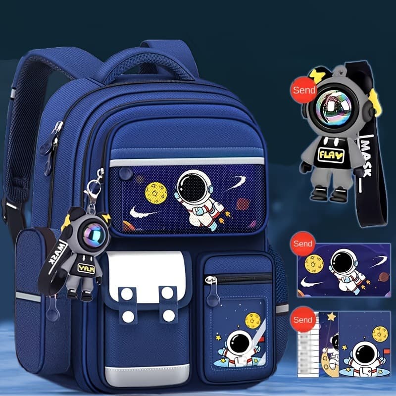 Korean astronaut children's schoolbag boys' first to sixth grade primary school students' burden-reducing schoolbag spine protection schoolbag can be customized