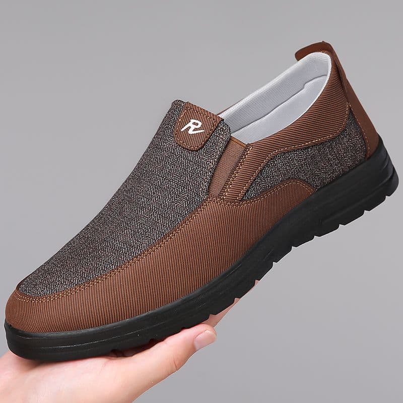 Spring Autumn Men's Shoes Old Beijing Cloth Shoes Men's Canvas Shoes Slip-on Soft Sole Dad Casual Shoes Anti-slip Men's Large Size