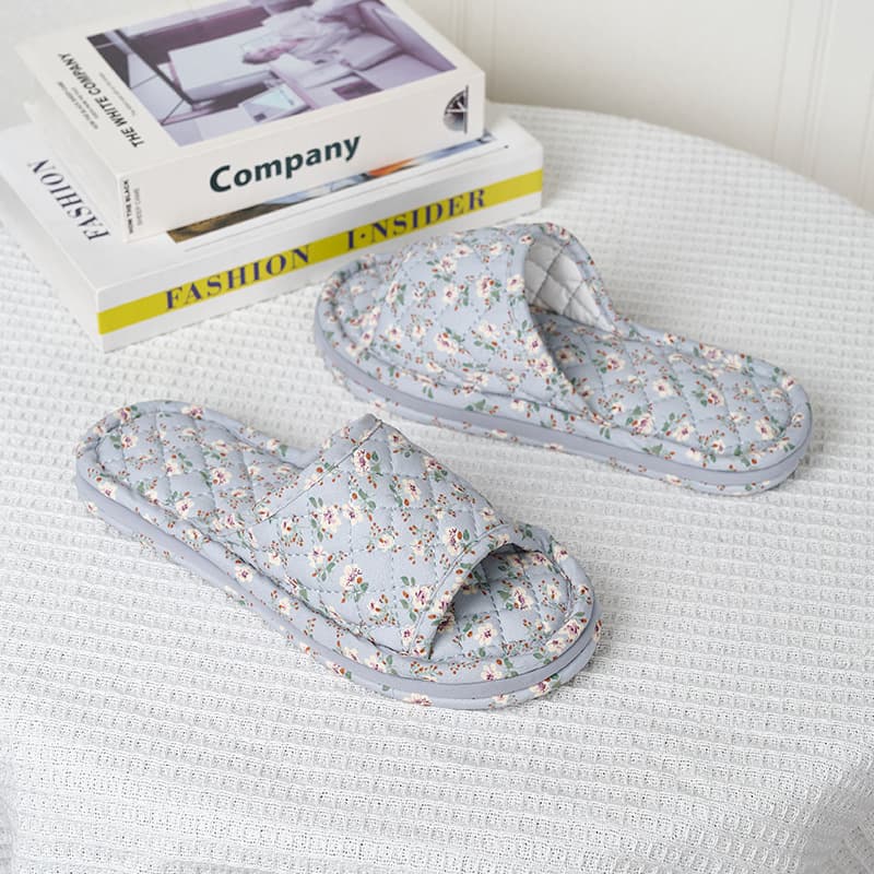 New Cross-Border Fabric Slippers, Three-Layer Thickened Sole, Korean Style, Quiet Home Slippers, Breathable, Machine Washable, Export Slippers