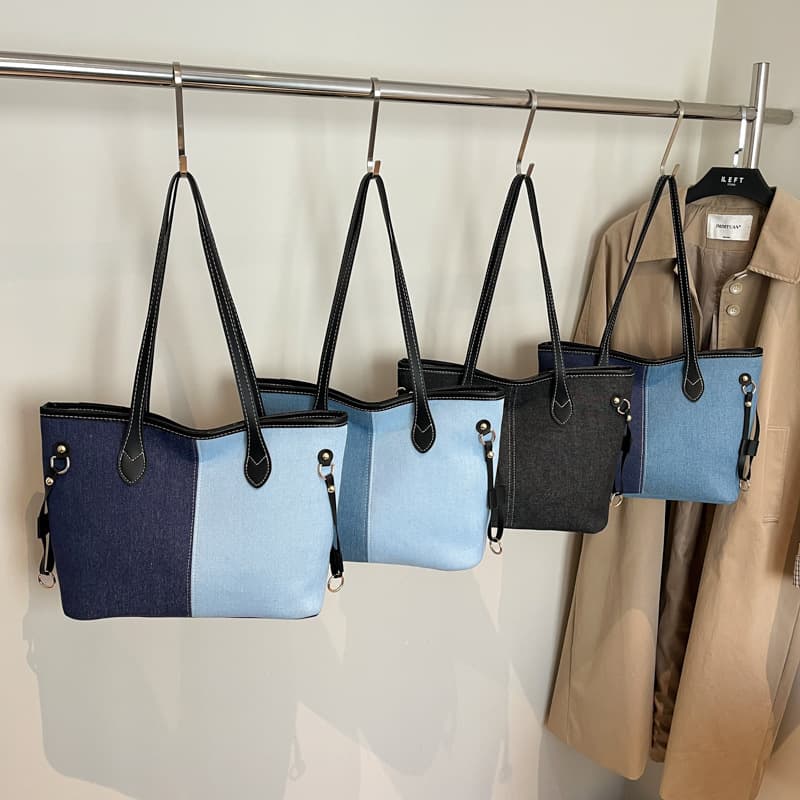 Cross-border new bags women's bags large capacity versatile tote bag commuting practical casual splicing underarm bag women