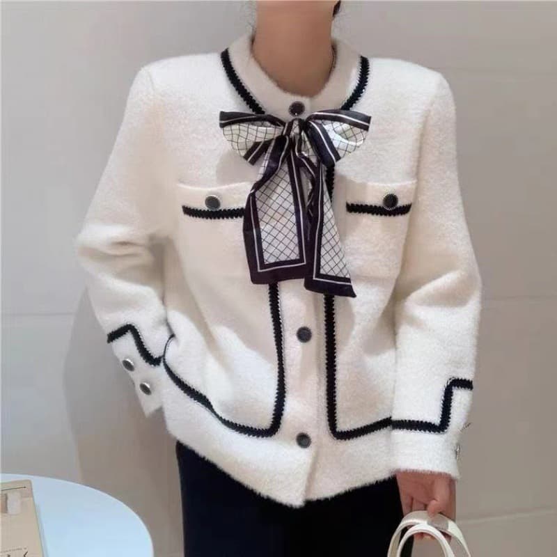French elegant small-chic style sweater coat 2025 autumn/winter new lazy faux mink long-sleeve knit cardigan top.