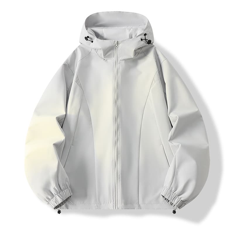 Customizable Logo Spring Solid Color Jacket Unisex Hooded Outdoor Waterproof Trendy Couples Windbreaker Coat