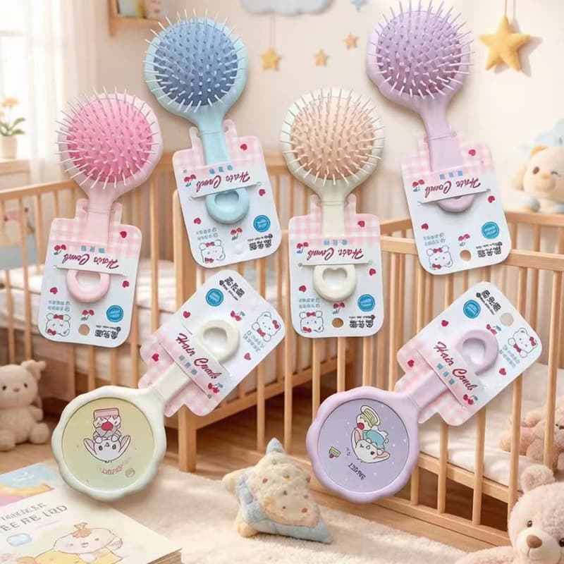 Free Shipping Printed Color Detachable Roller Brush with Mirror Source Curling Comb for Blow-Drying Straight Hair, Bangs, Pear Blossom Head, and Inward Curl Styling