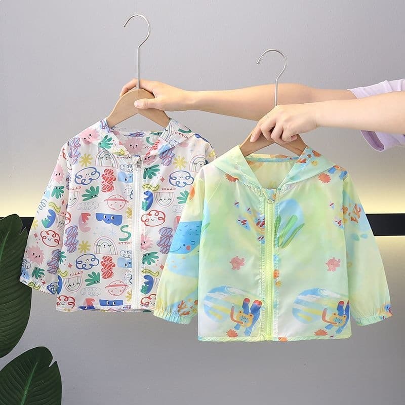 Boys' summer sun protection clothing 2026 new style girls' fashionable and thin children's clothing men's and women's baby thin breathable jacket trendy