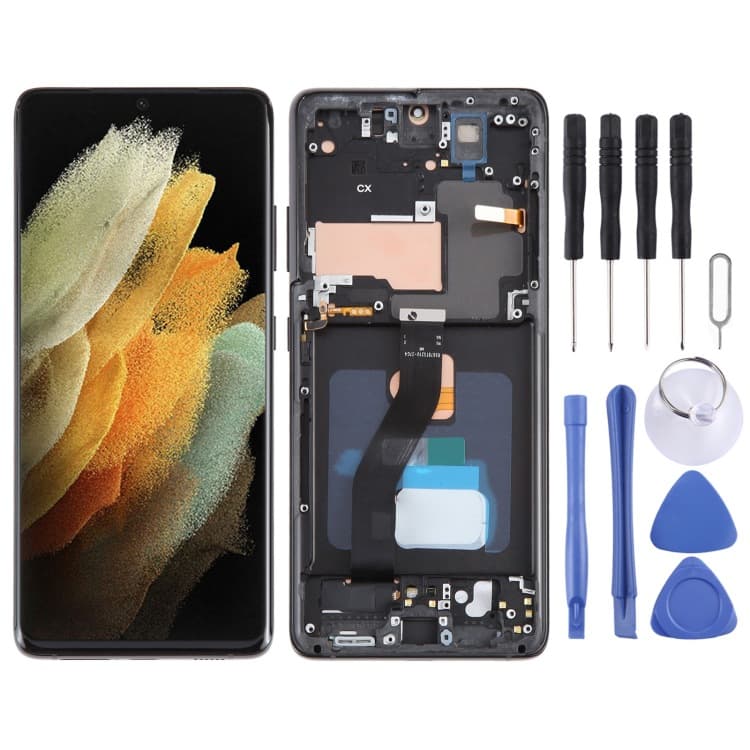For Samsung Galaxy S21 Ultra 5G SM-G998B OLED LCD Screen Assembly with Frame