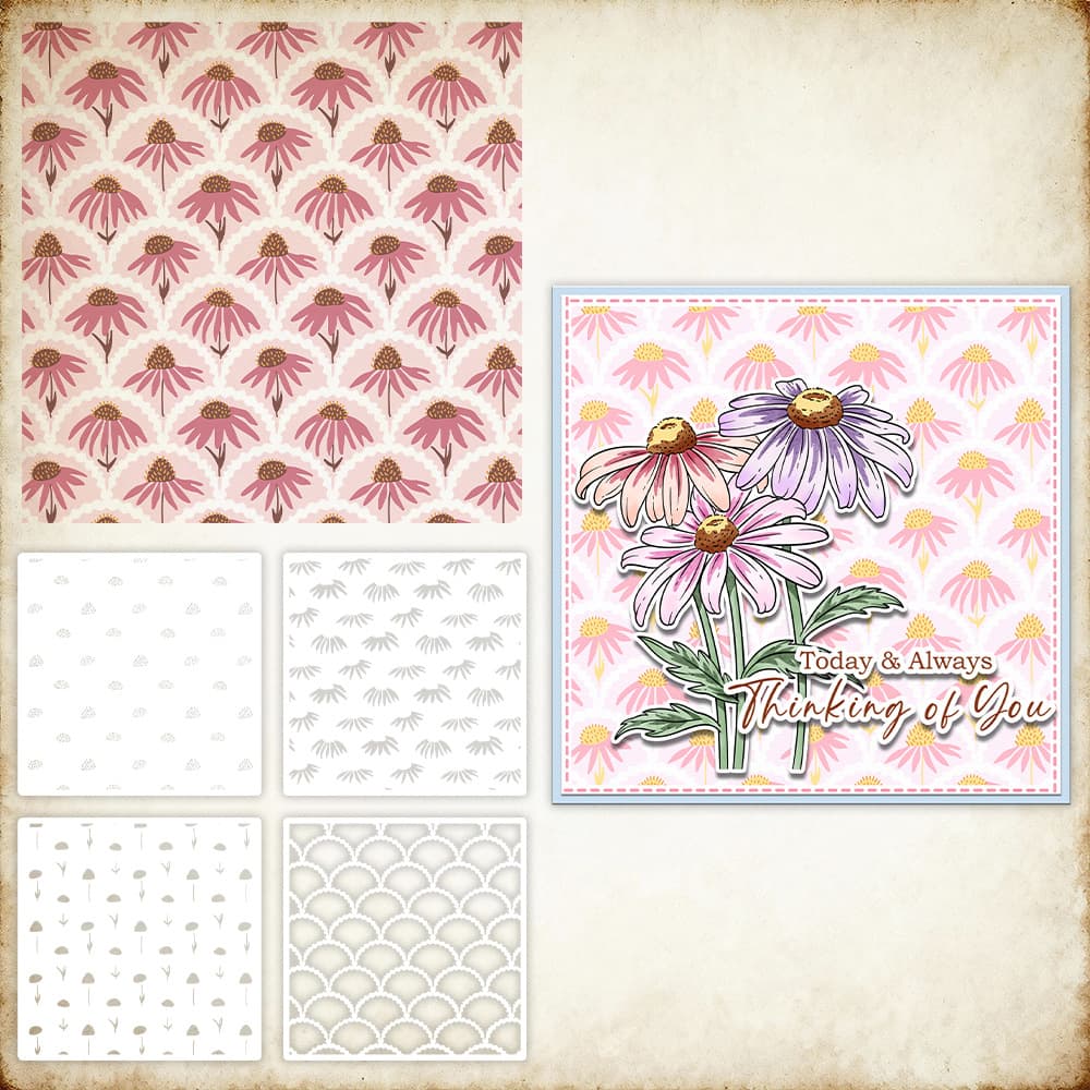 YX-PKC353-M Flower Template for Journal Decoration, Spray Painting, Paper Craft, Pattern Drawing, Hollow Stencil, Wholesale
