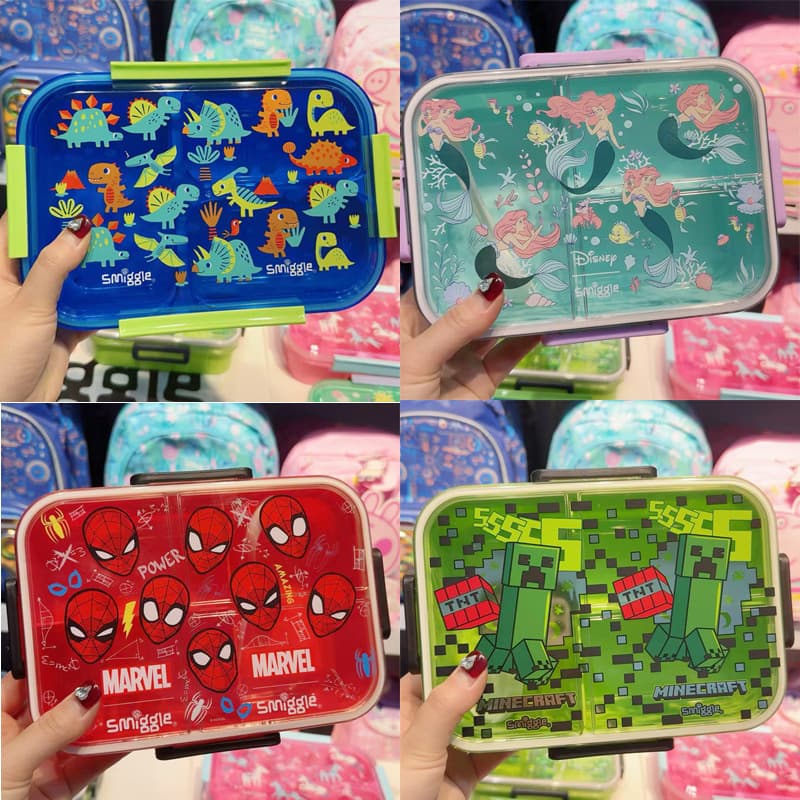 Australian Smiggle Lunch Box Cartoon Bento Box Large Capacity Lunch Container for Primary and Secondary Students Kids Fruit Box