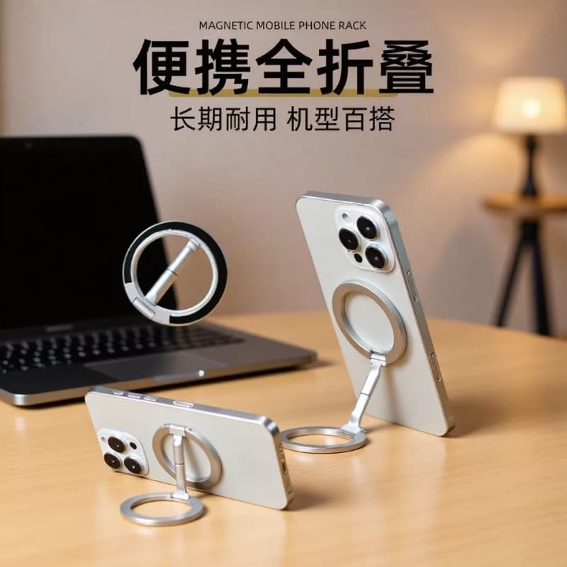 Double-sided Electroplated Magnetic Magsafe Gyro Stress Relief Magsafe Car Desktop Phone Holder Professional Phone Stand