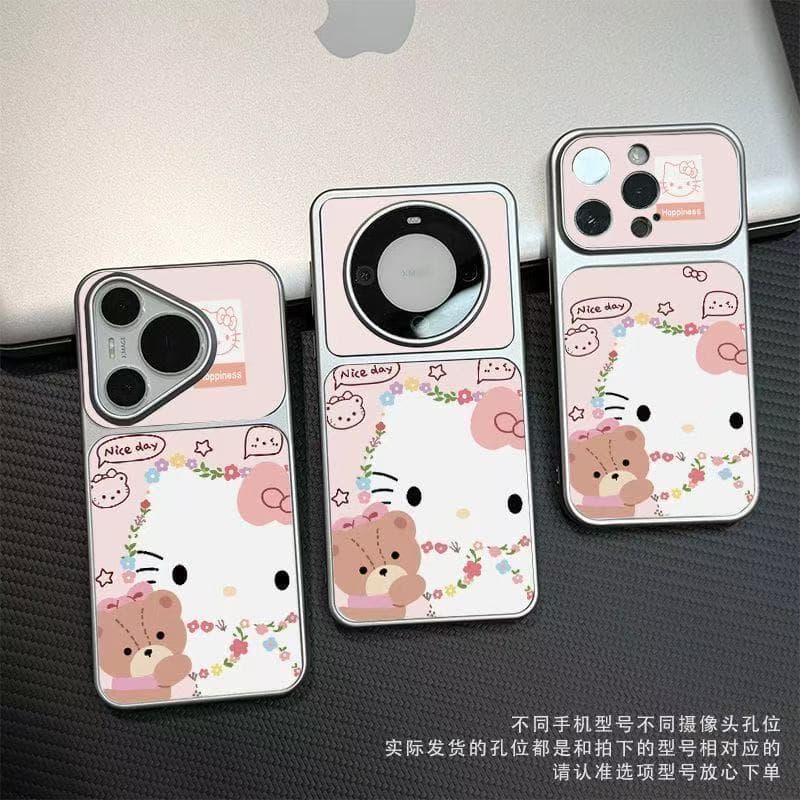 Lace bear kitten suitable for iphone16promax apple 17 mobile phone case electroplated window mobile phone soft shell