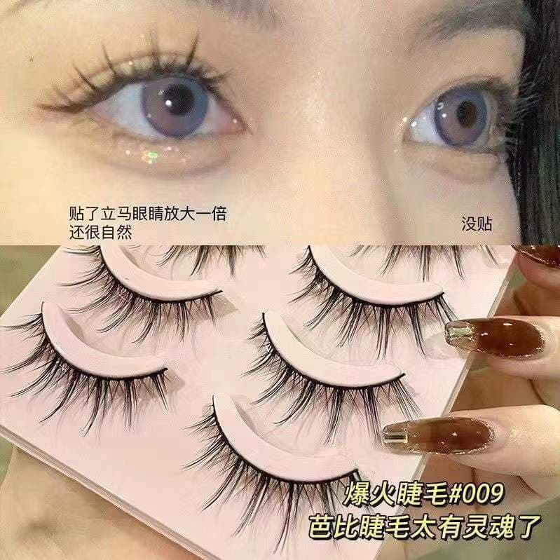 Manshijie 009 False Eyelashes Japanese Style Small Demon Comic Eyes Daily Commute Single Eyelid Puffy Eye Eyelashes