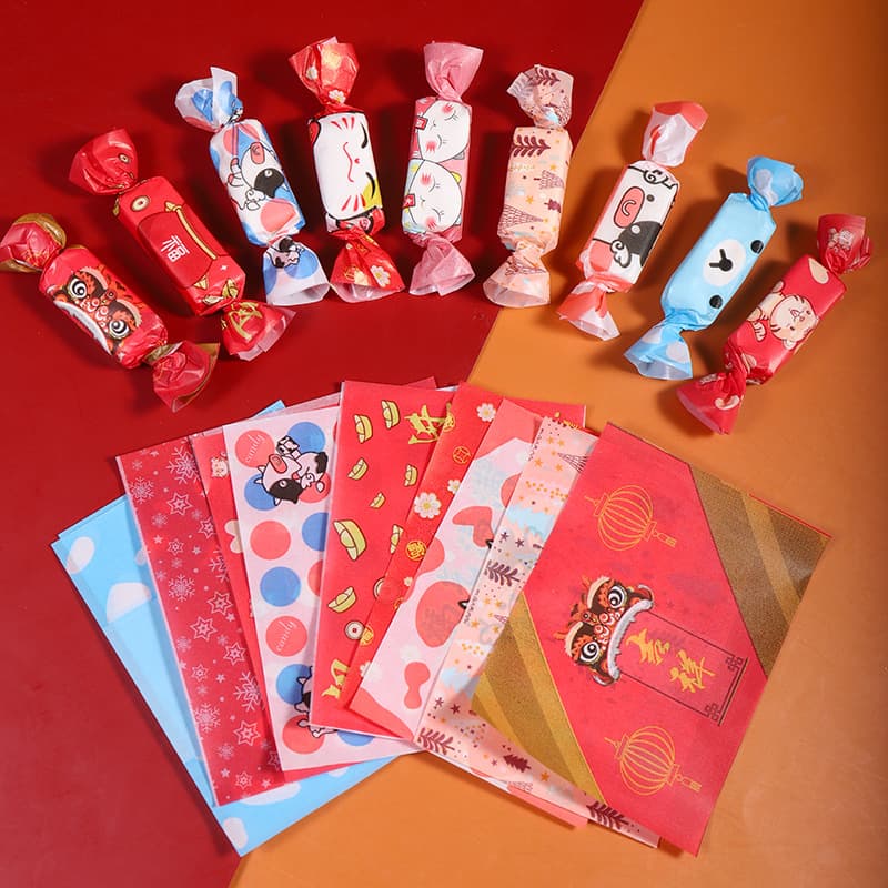 100 Sheets Nougat Candy Packaging Paper Glutinous Rice Candy Wrapping Paper Bulk Packaging Supplies