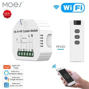 WiFi Tuya Smart Home Curtain Smart Switch App Timer Remote Control Curtain Switch Relay Repeater