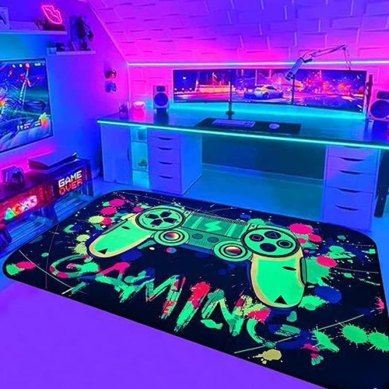 Cross-border Amazon Colorful Game Console Living Room Carpet Full Coverage Bedroom Water-Absorbent Non-Slip Floor Mat Wholesale Stock