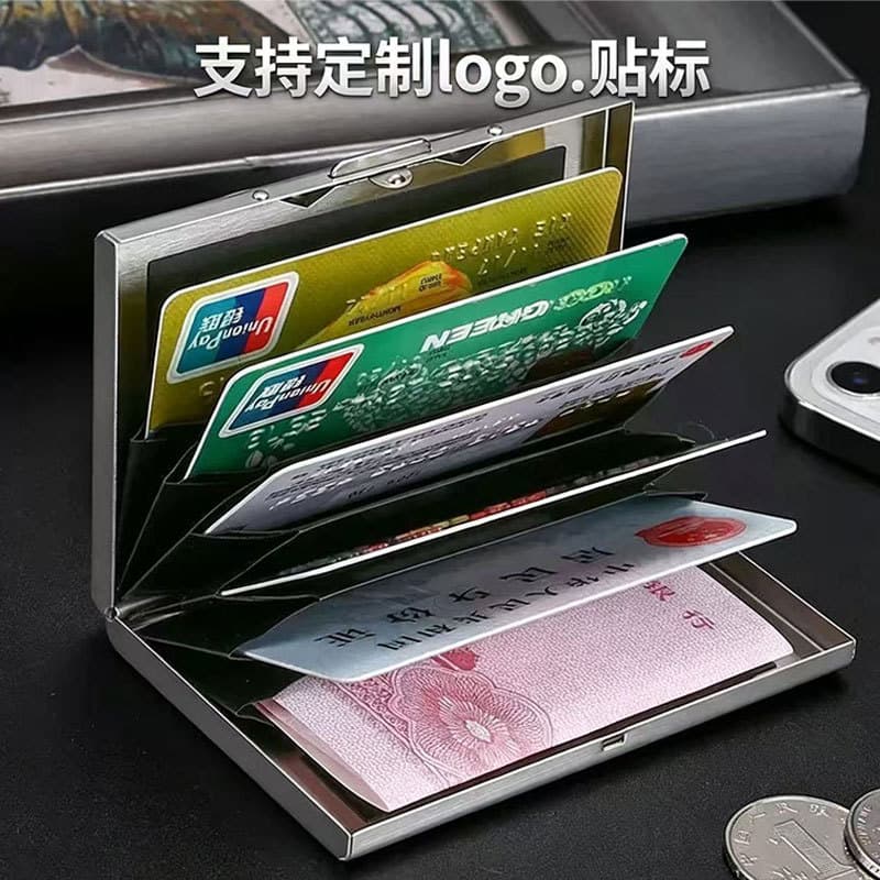 New Anti-Theft Portable Metal Card Holder for Men, Premium Multifunctional Anti-Magnetic Stainless Steel Card Case for Bank Cards