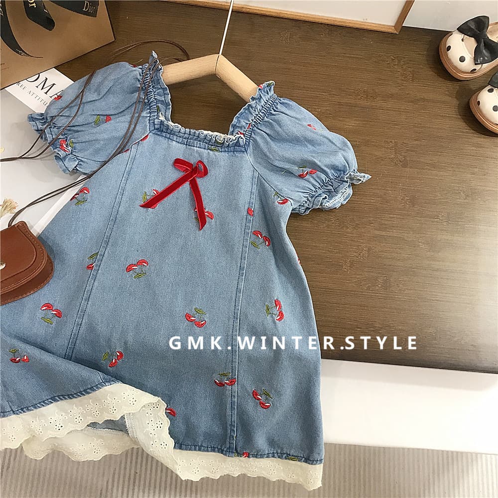 Girls thin denim dress sweet and stylish children's casual skirt little girl baby 2026 summer new style