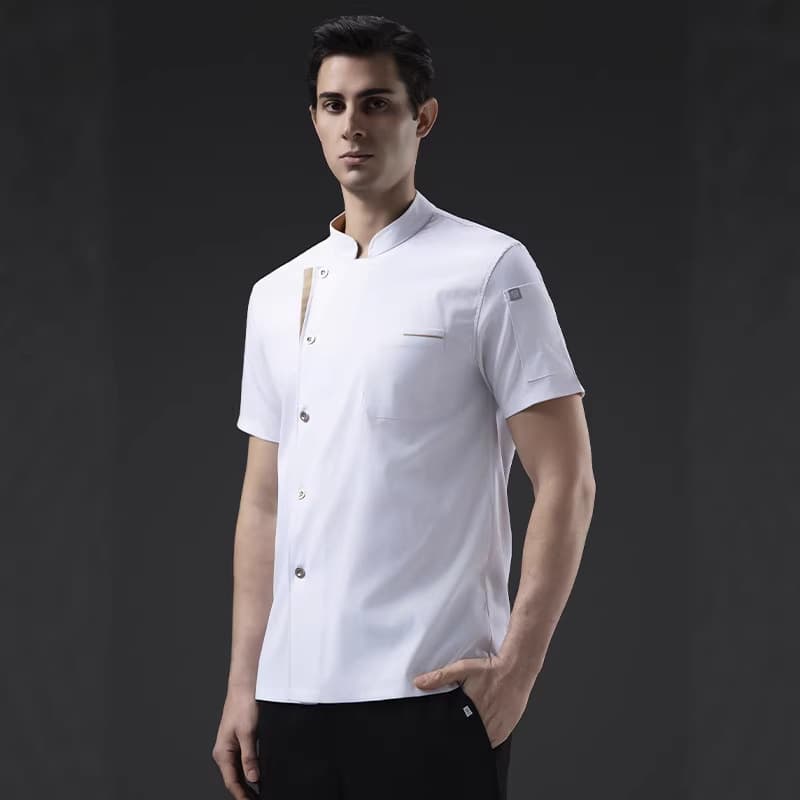 Chef Work Uniform Solid Short Sleeve Men Kitchen Restaurant Women Bakery Cafeteria Back Kitchen Chef Work Suit