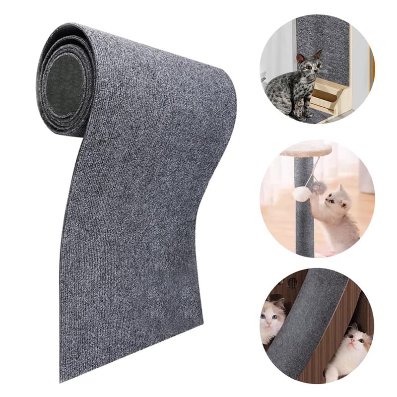 Trimmable Self-Adhesive Carpet Mat for Cat Tree Stand, Cat Wall Furniture Steps, Cat Scratching Post Cover Pet Supplies