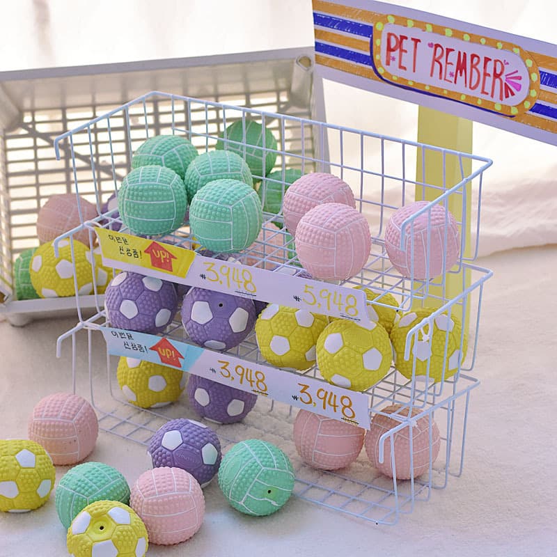 PET REMEMBER Dog Toy Ball Latex Squeaky Pet Toy Volleyball Football Interactive Puppy Soccer Toy